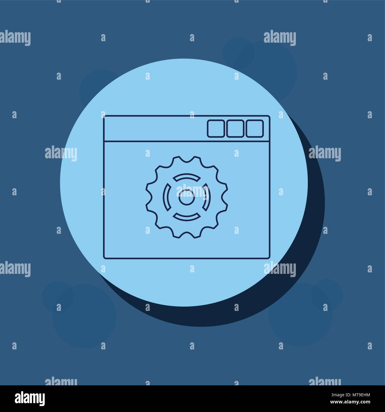 virtual reality design with web interface icon over blue background ...