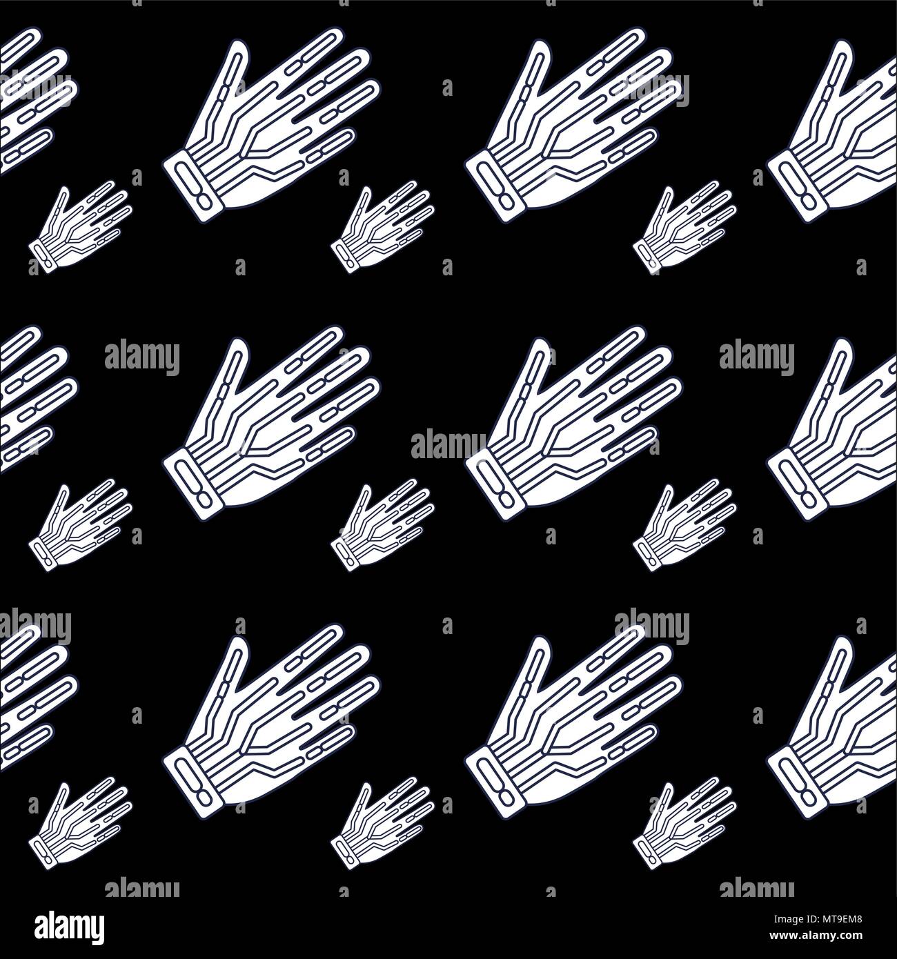 wired gloves background, black and white design. vector illustration