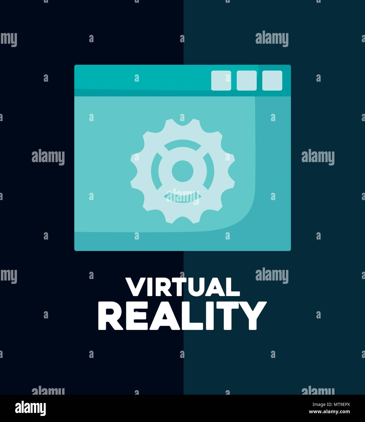 virtual reality design with web interface icon over blue background ...