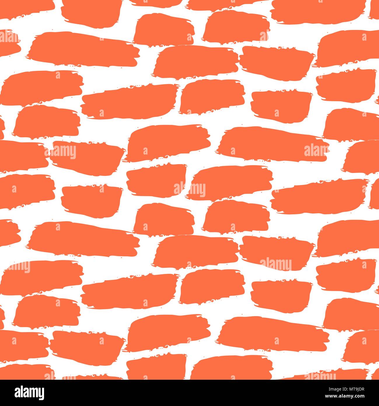 Brush texture seamless red and white pattern. Stock Vector