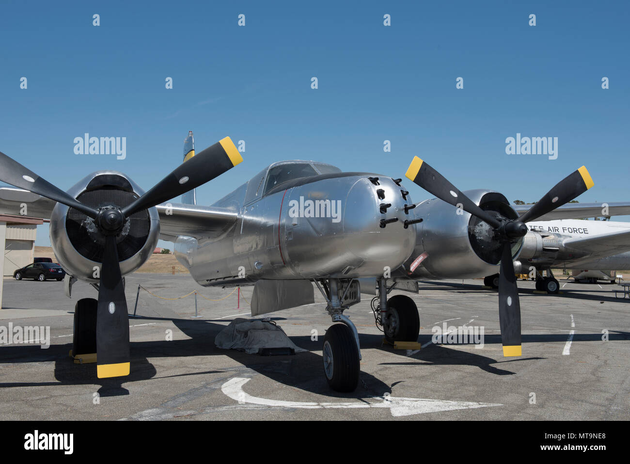A Douglas A-26 Invader Awaits Visitors Outside The Heritage Center At  Travis Air Force Base, Calif., May 17, 2018. The Aircraft Was A Twin Engine Light  Bomber And Attack Aircraft. It Flew