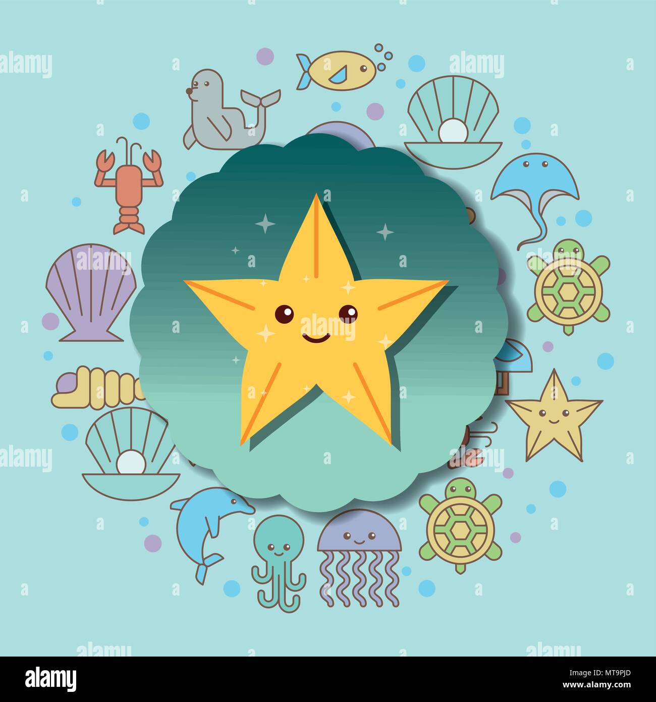 sea life cartoon Stock Vector Image & Art - Alamy