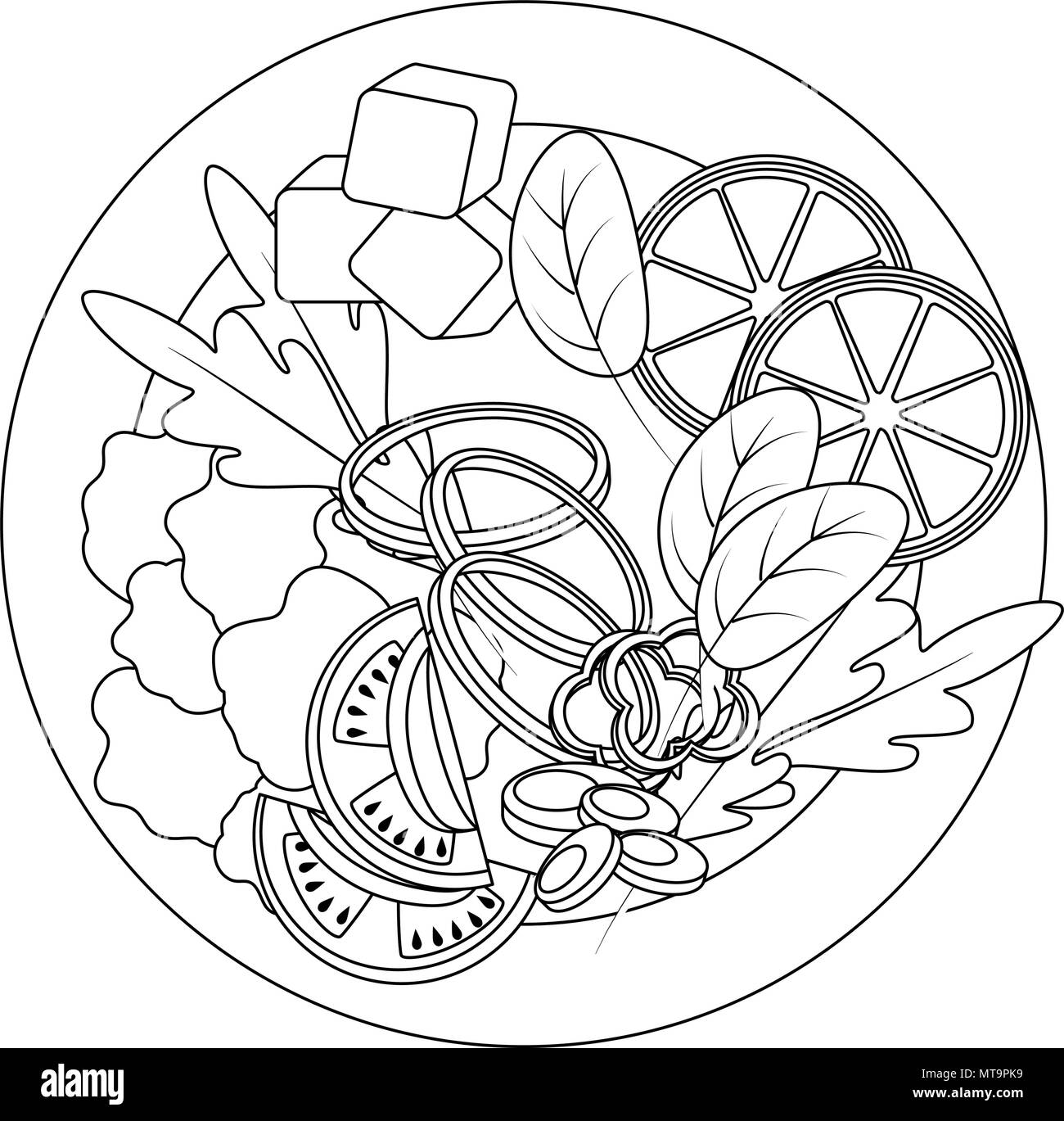 delicious vegetable salad on plate Stock Vector Image & Art Alamy