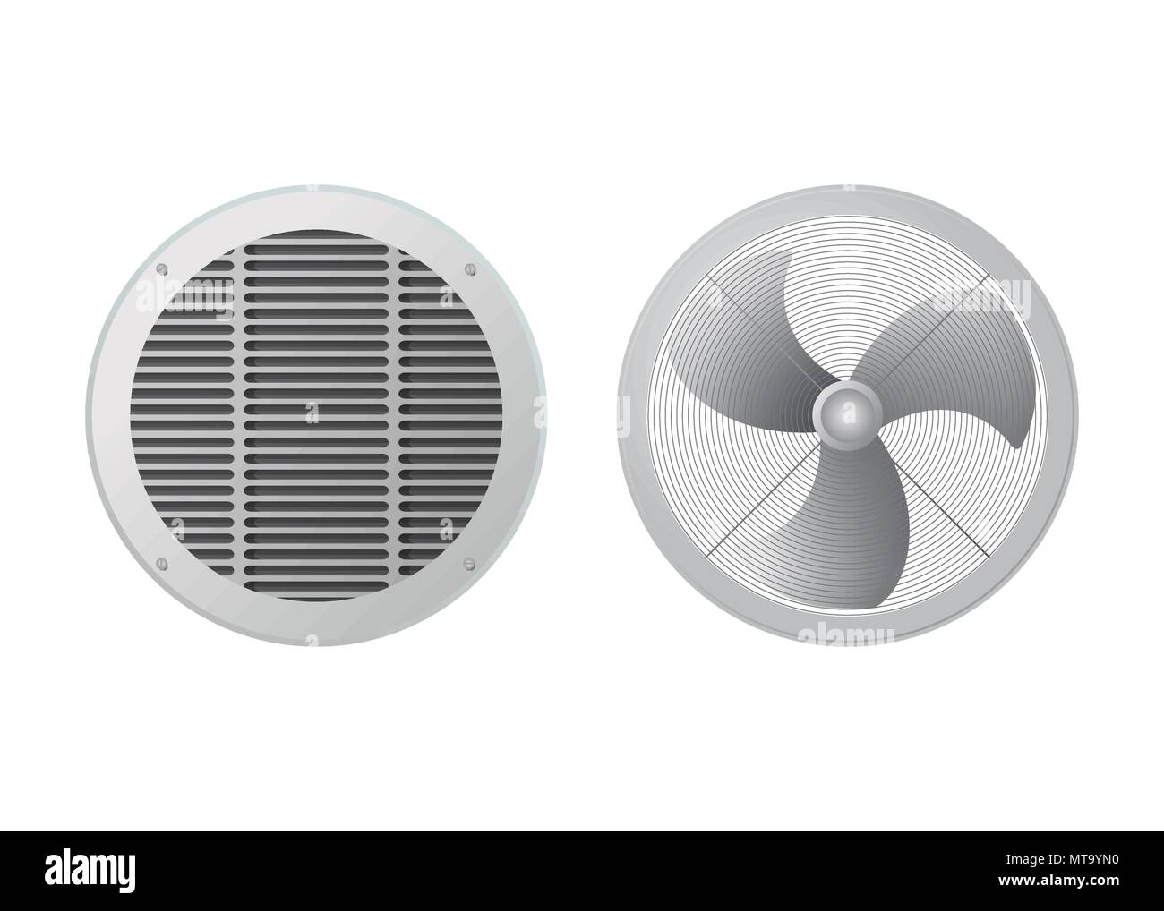 Fan and ventilation grille Stock Vector