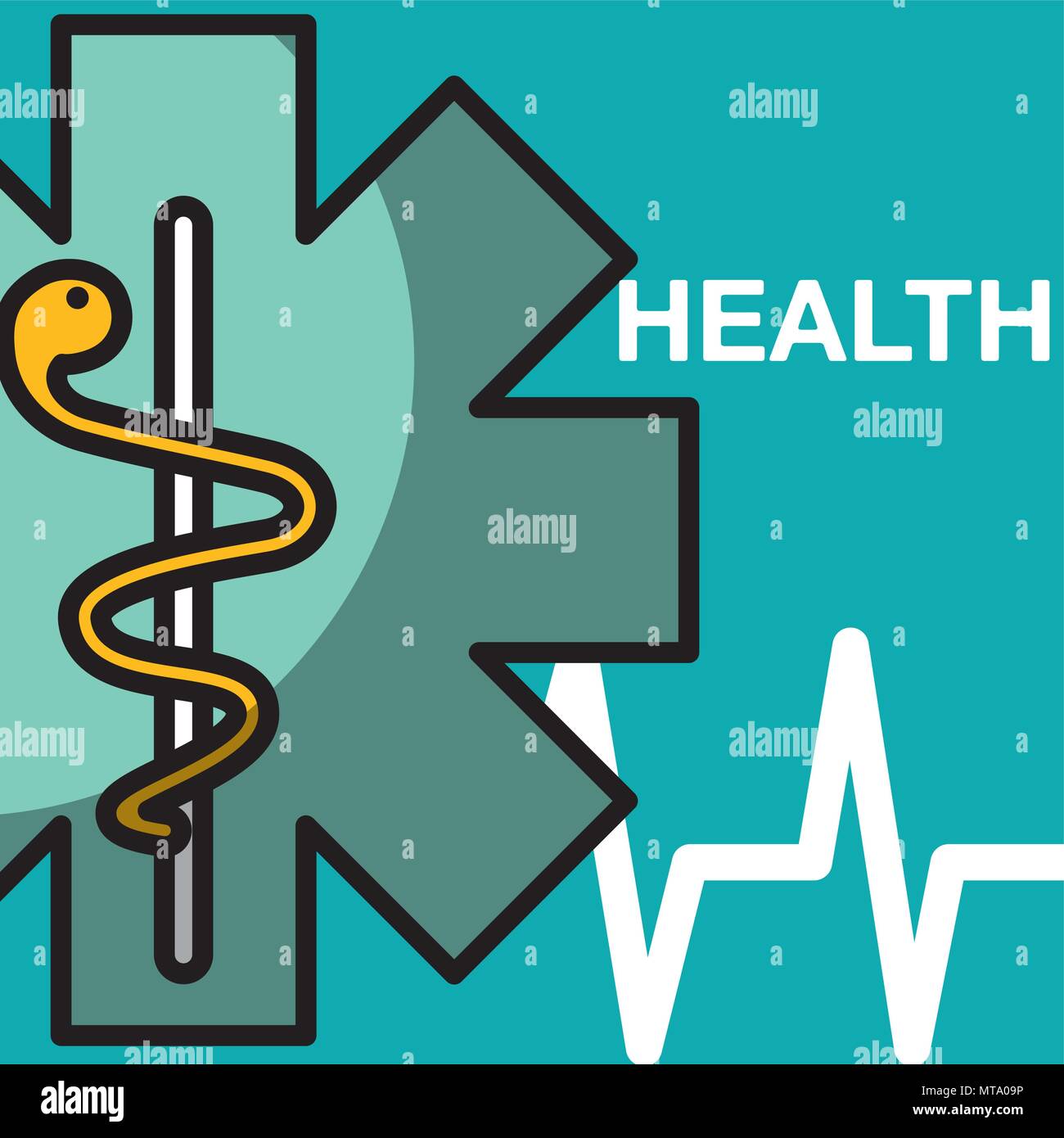 Medical symbol caduceus snake with stick Stock Vector Images - Alamy