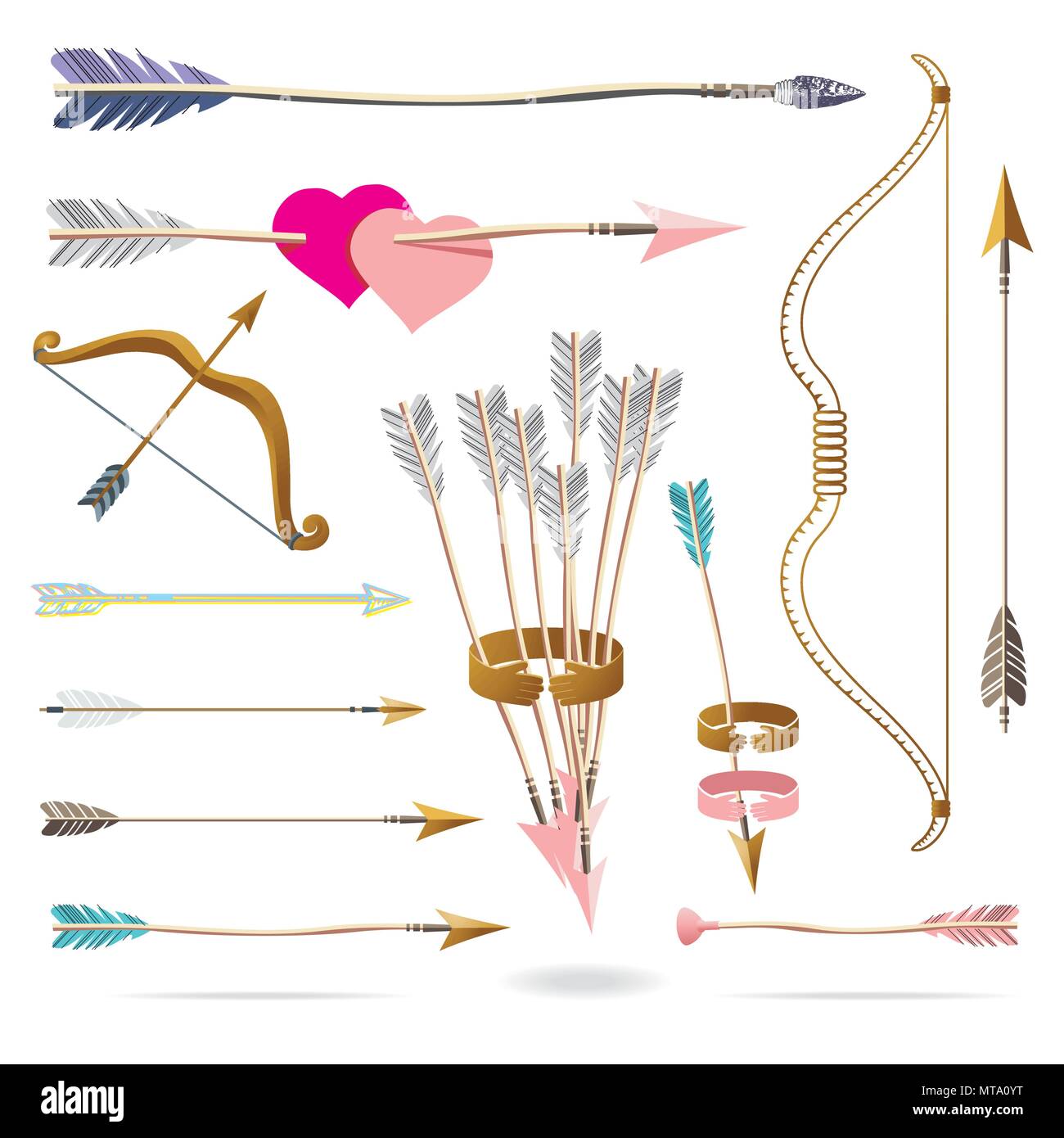 Bow and arrow icons Stock Vector Image & Art - Alamy