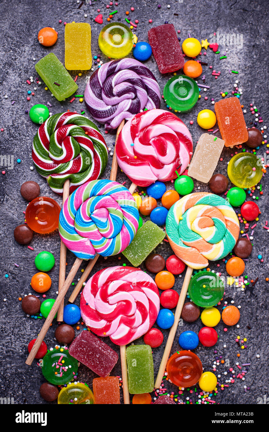 HD wallpaper Childrens favorite candy colorful lollipop  Wallpaper Flare