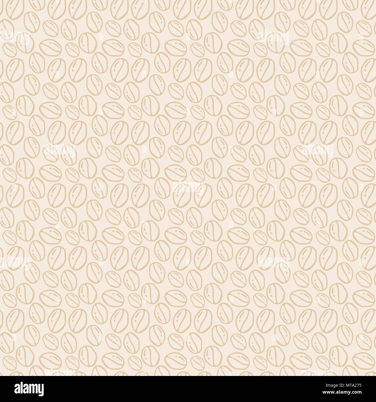 Seamless patterns with hand drawn coffee beans Stock Vector