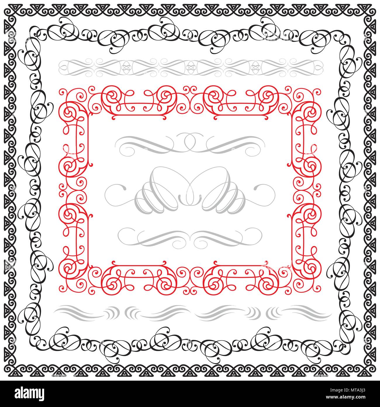 Calligraphic design elements and page decoration Stock Vector