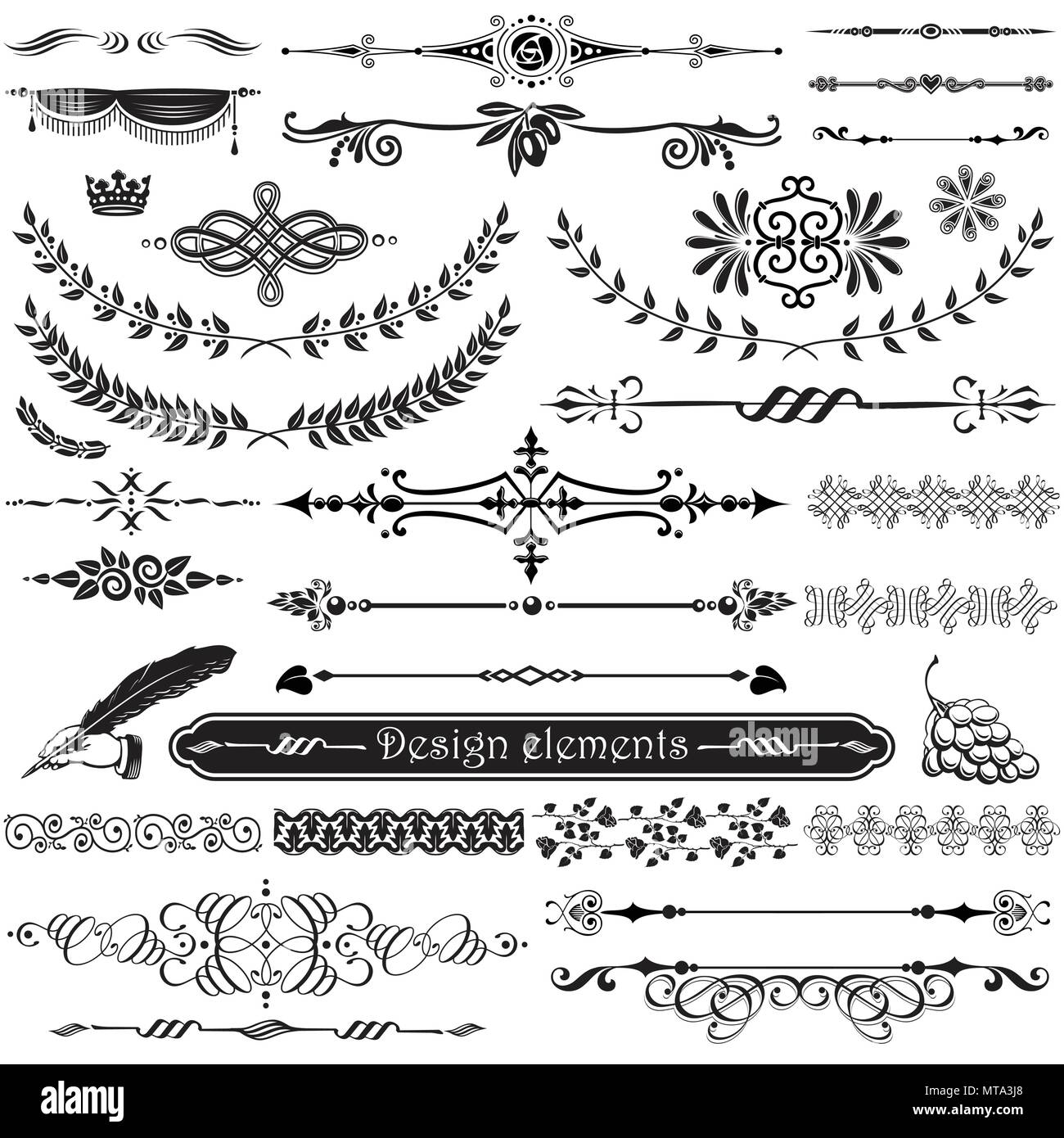 Set of decorative design elements and page decor Stock Vector Image ...