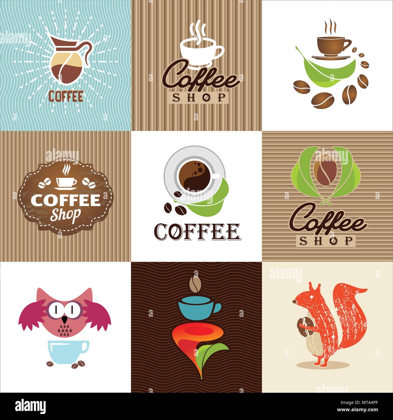 Set of Vector Coffee Elements and Accessories. Illustration can be used