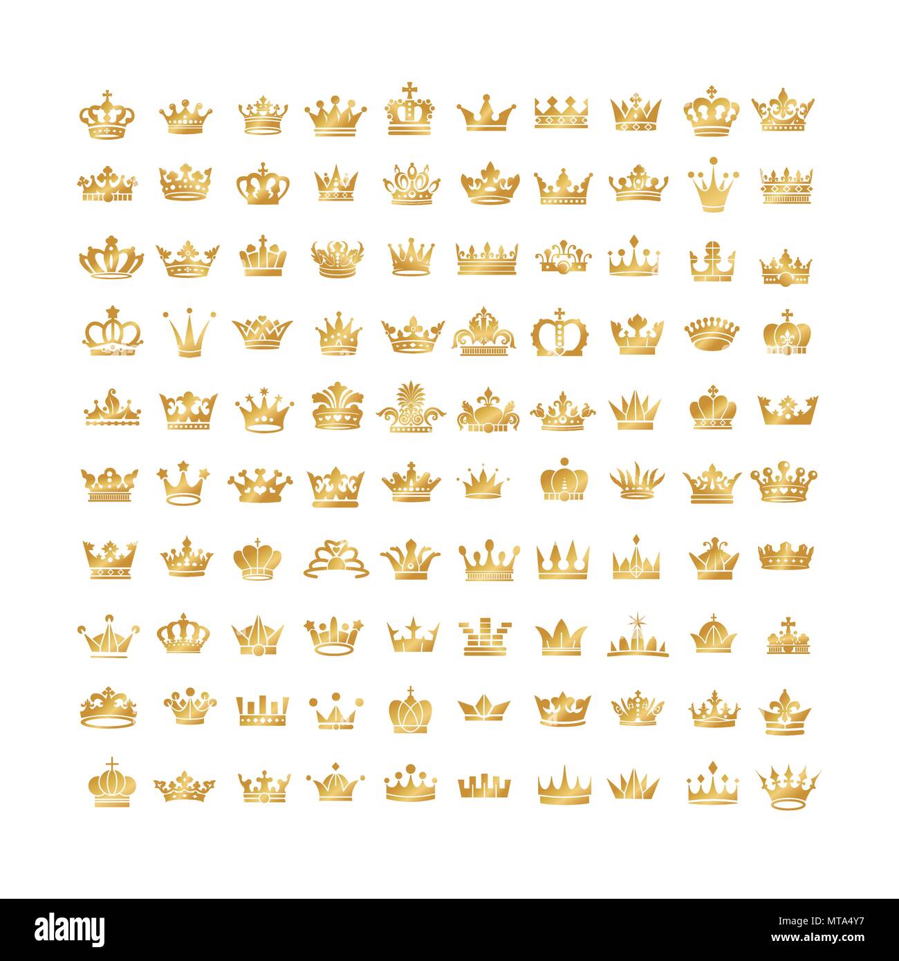 Vector Collection Of Creative King And Queen Crowns Silhouette Or