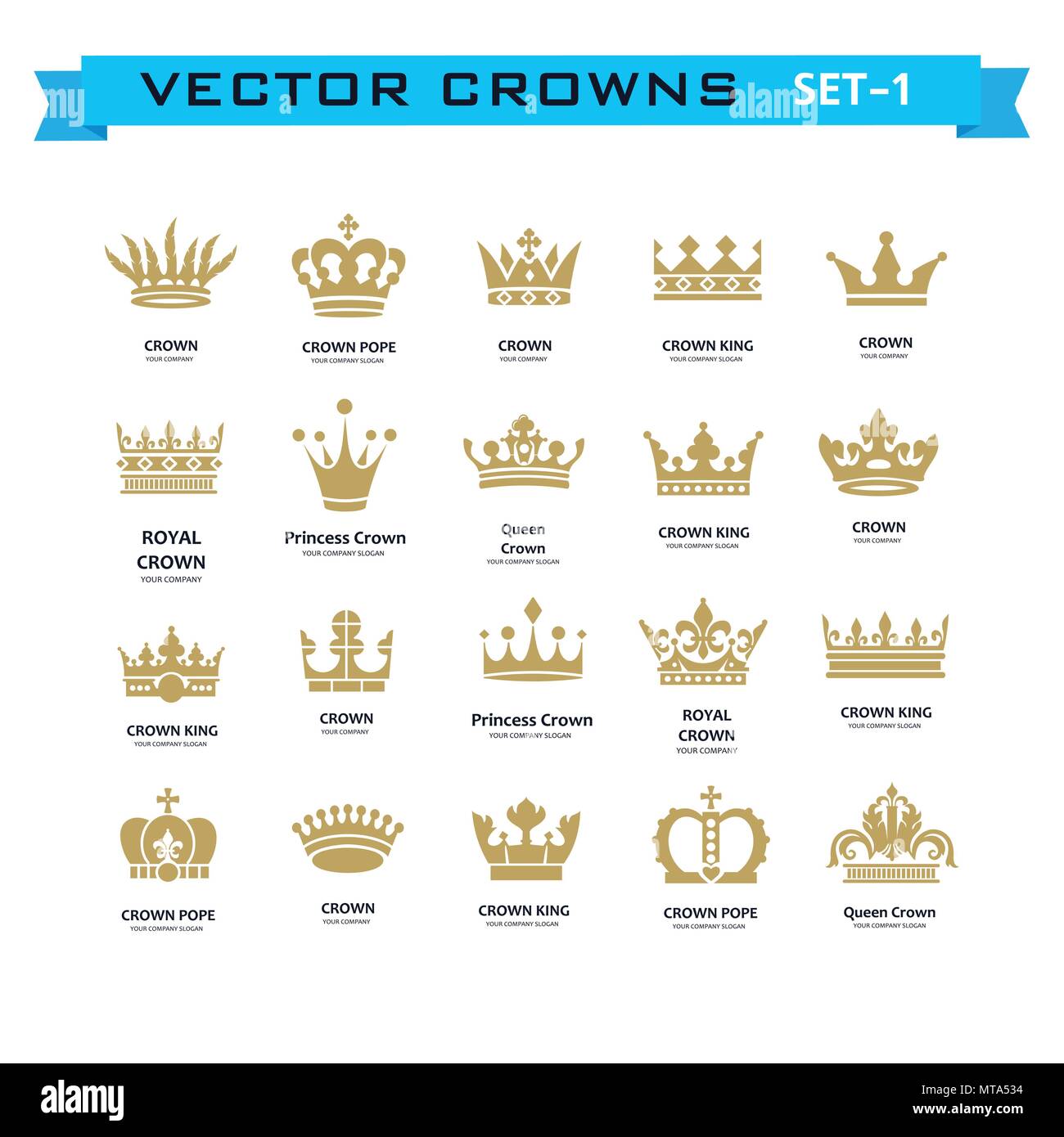 King and queen crowns design Royalty Free Vector Image