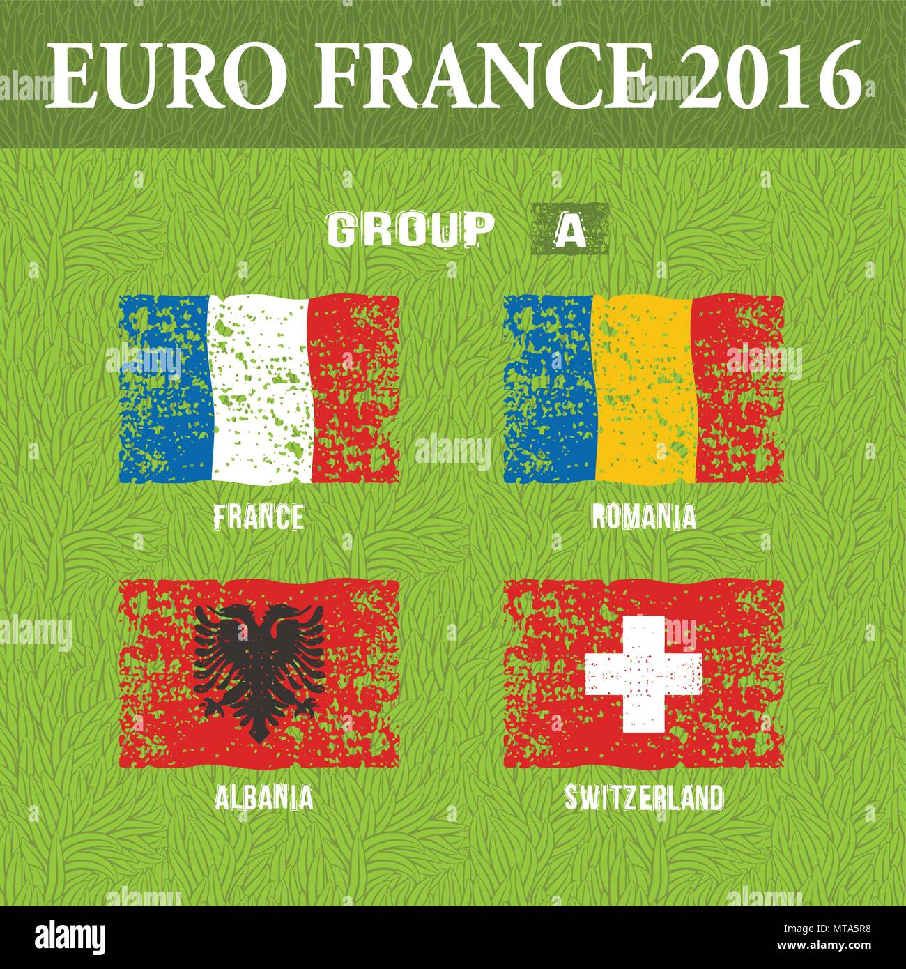 European football championship 2016 in France groups A. Vector