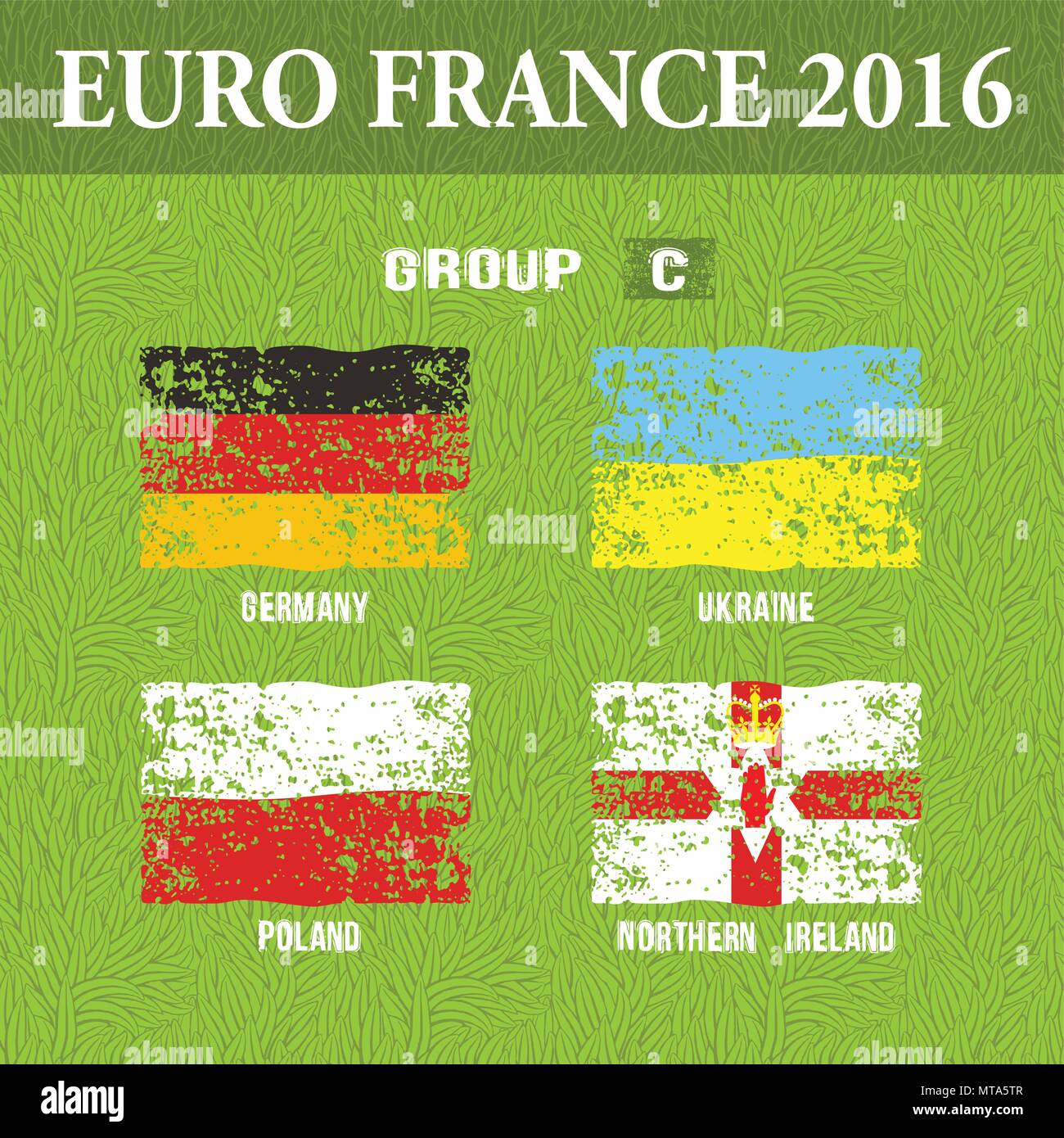 European football championship 2016 in France groups C. Vector