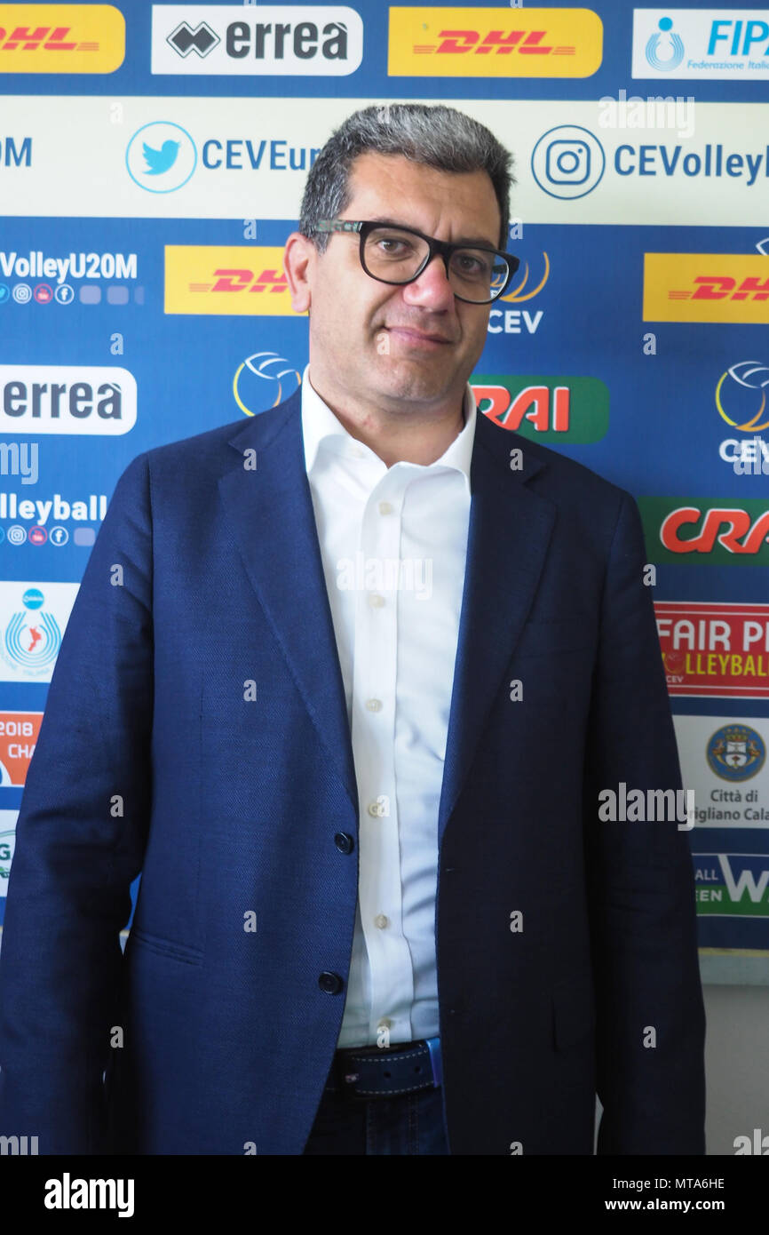 Men's European Under-20 Volleyball presentation in Corigliano-Rossano, Italy  Featuring: Gennaro Cilento When: 26 Apr 2018 Credit: IPA/WENN.com  **Only available for publication in UK, USA, Germany, Austria, Switzerland** Stock Photo