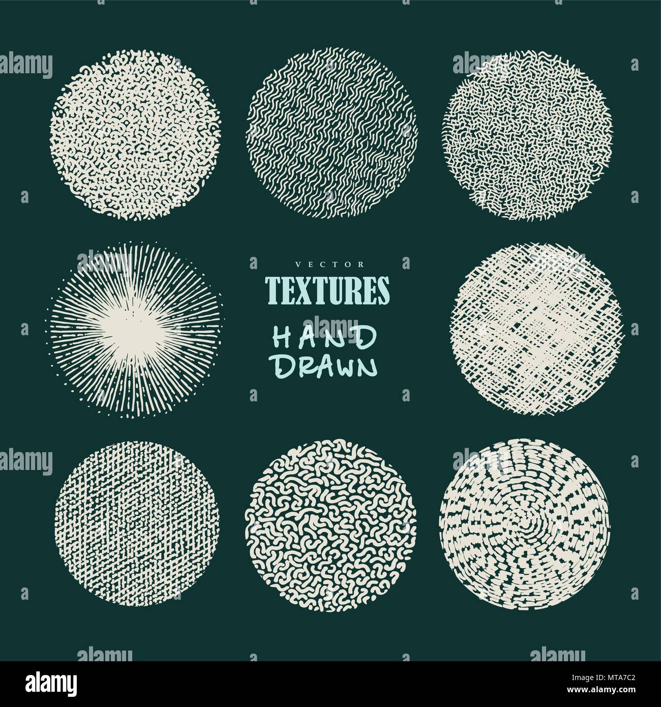 Hand drawn textures and brushes. Artistic collection of design elements ...