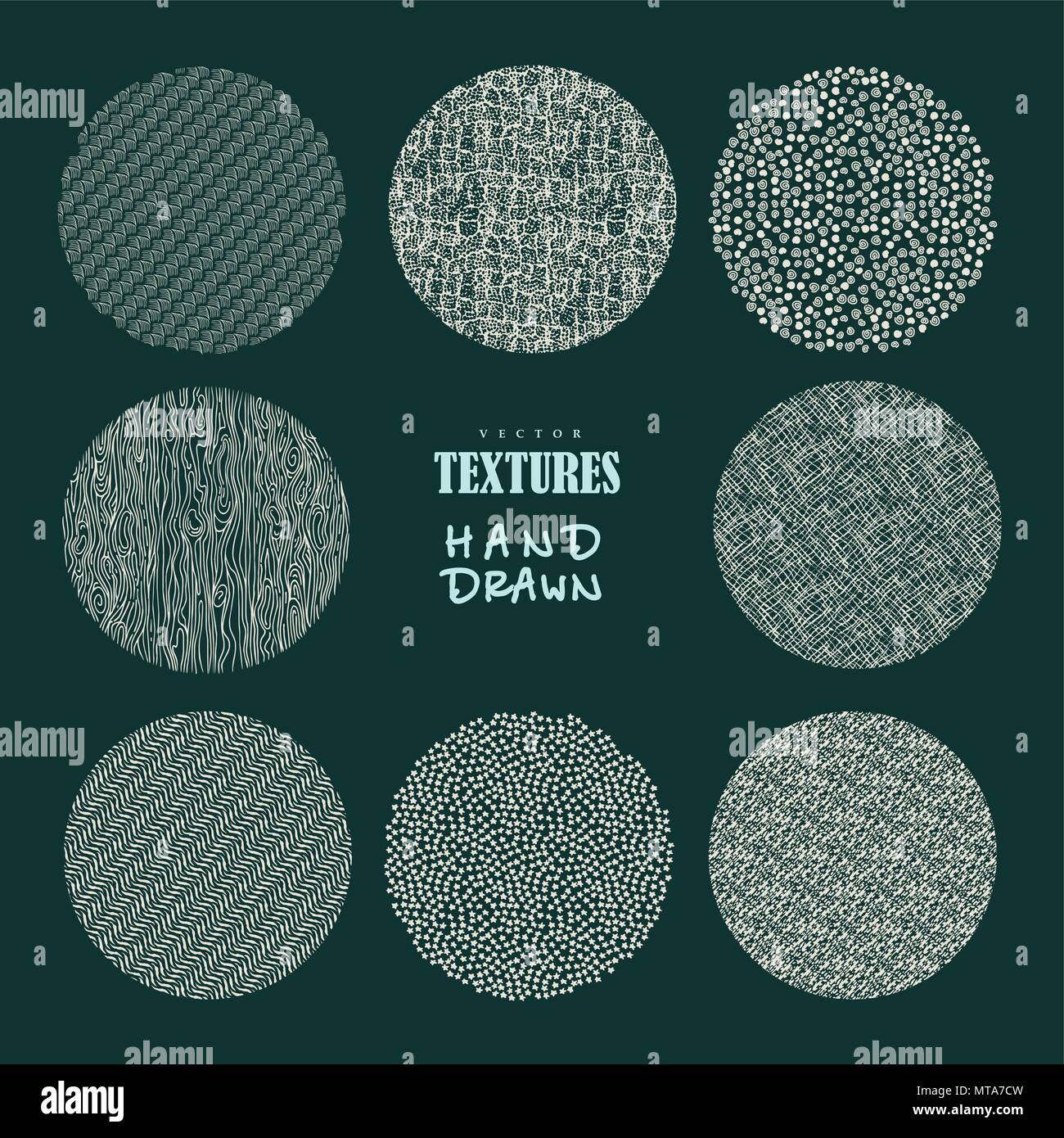 Hand drawn textures and brushes. Artistic collection of design elements ...