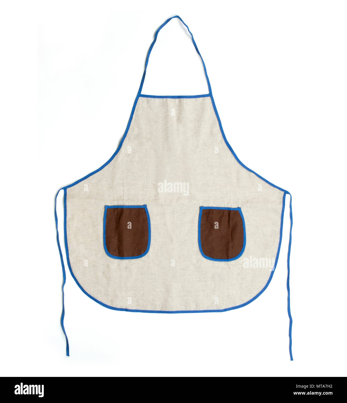 Blank apron with pockets on white background Stock Photo Alamy