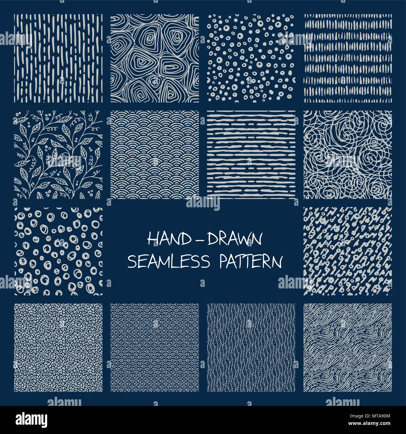 Set of hand-drawn seamless patterns Stock Vector Image & Art - Alamy