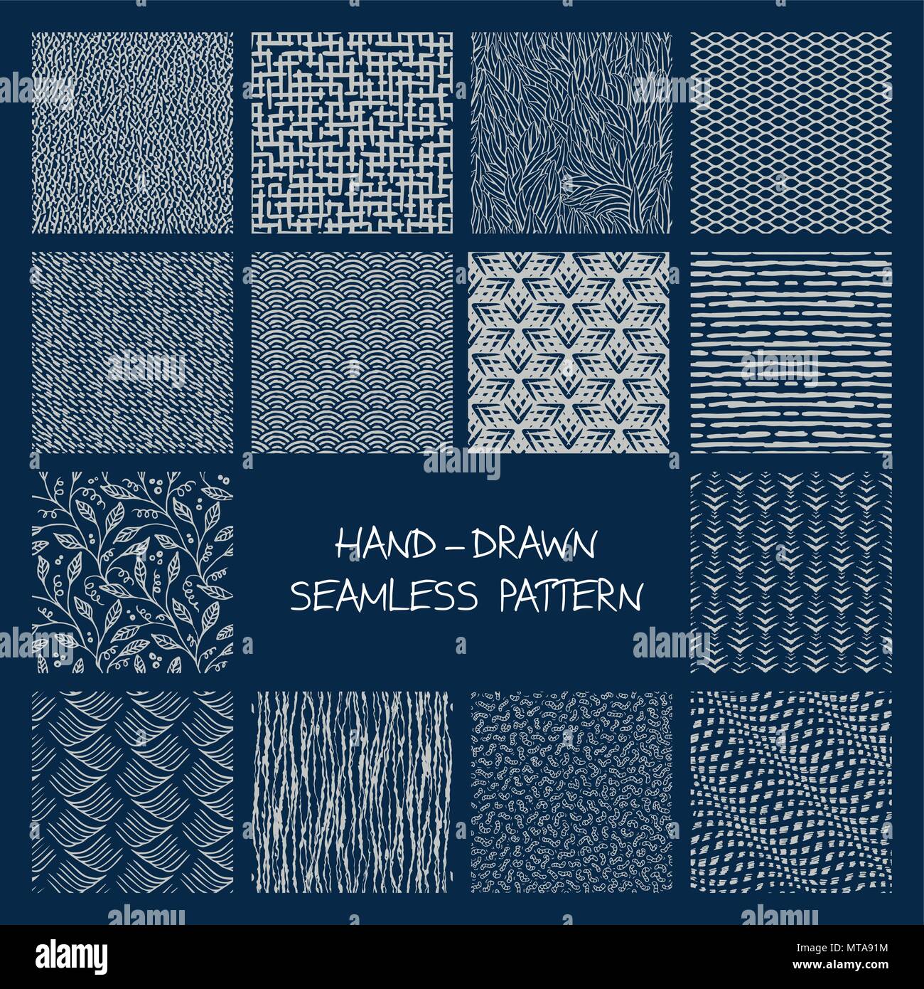 Set of hand-drawn seamless patterns Stock Vector Image & Art - Alamy
