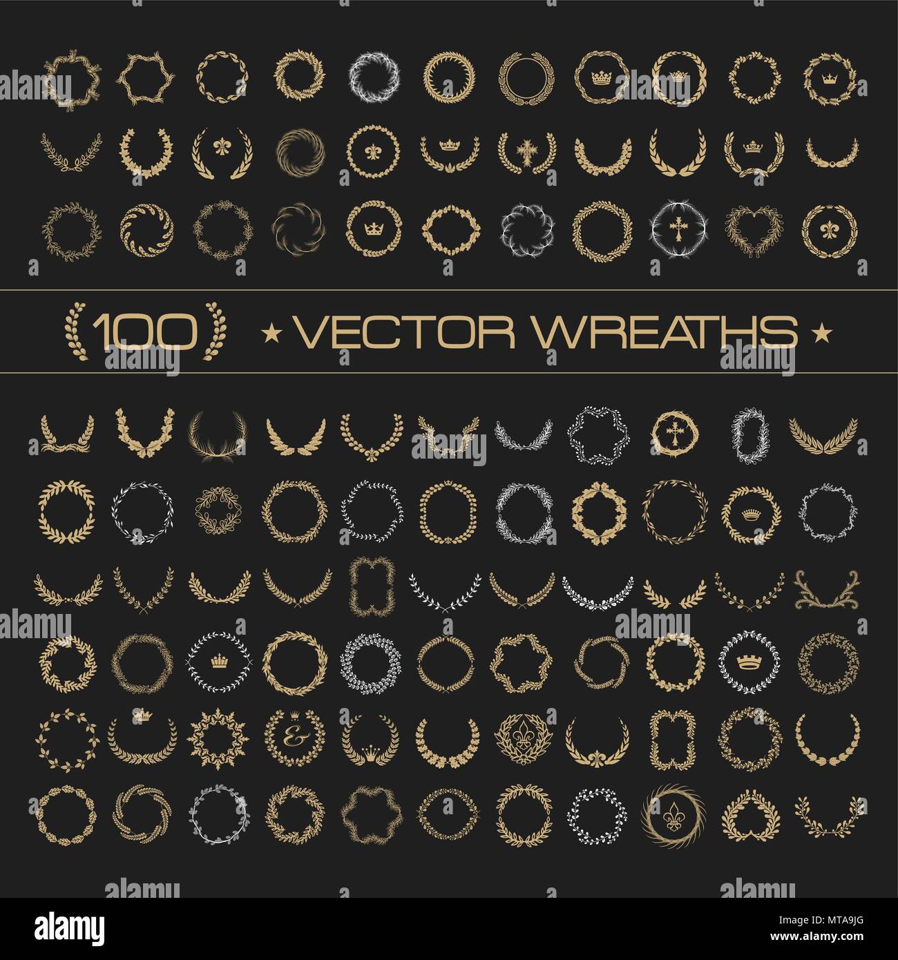 Set laurel wreath - symbol of victory and achievement. Design element ...
