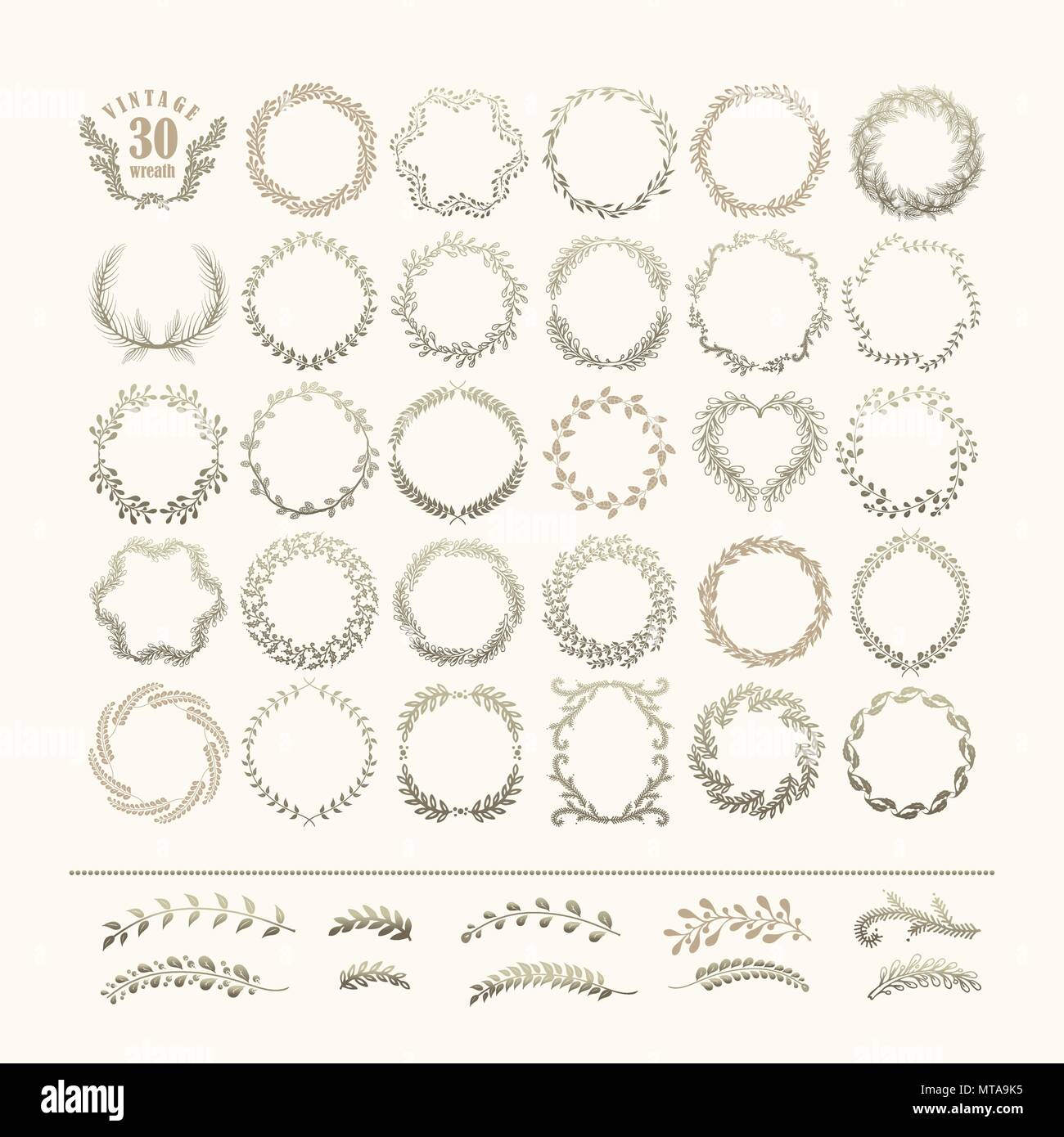 Set laurel wreath - symbol of victory and achievement. Design element ...