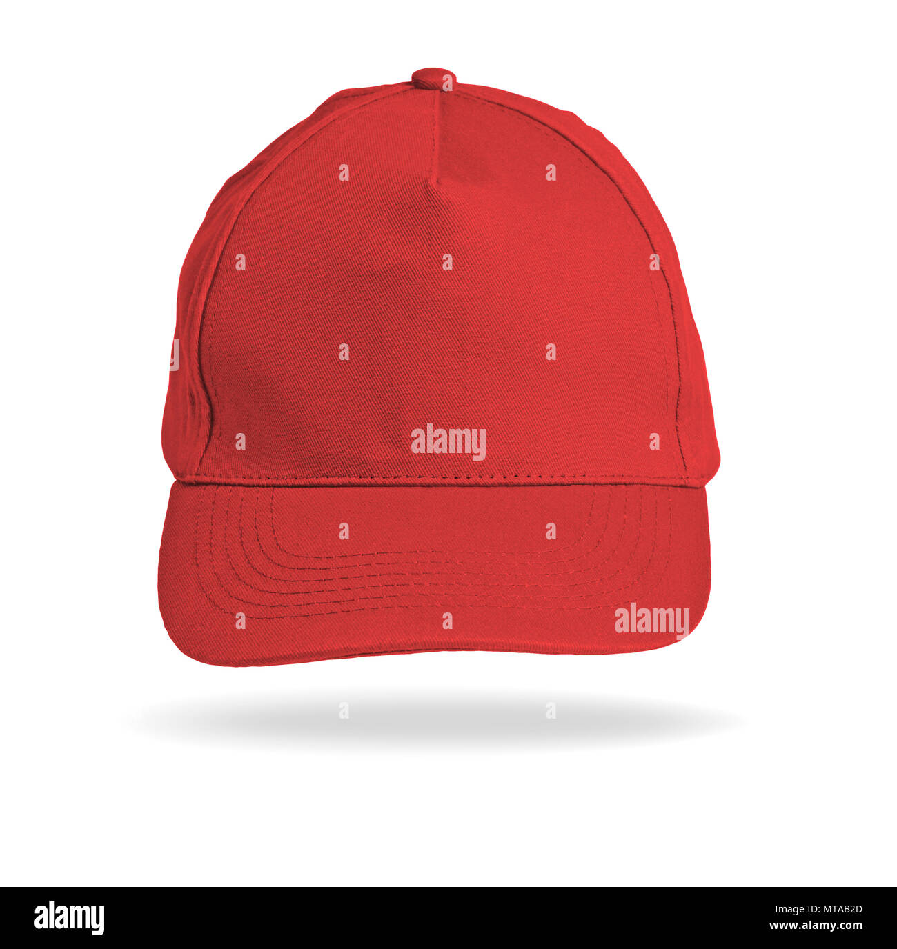 Red Baseball Cap on a white background Stock Photo Alamy