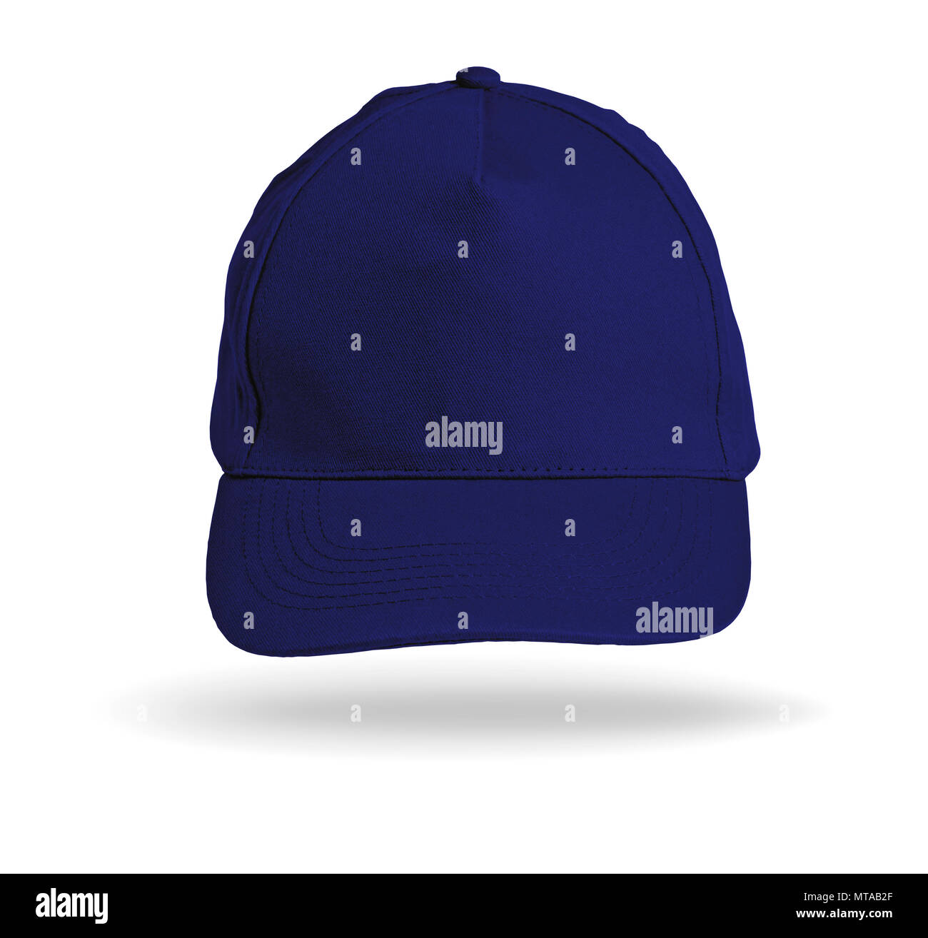 Blue Baseball Cap on a white background Stock Photo - Alamy