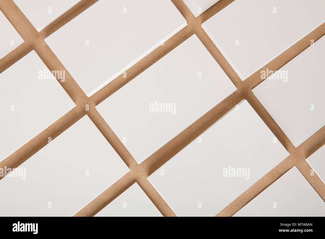 blank business cards on crafts background, identity design, corporate ...