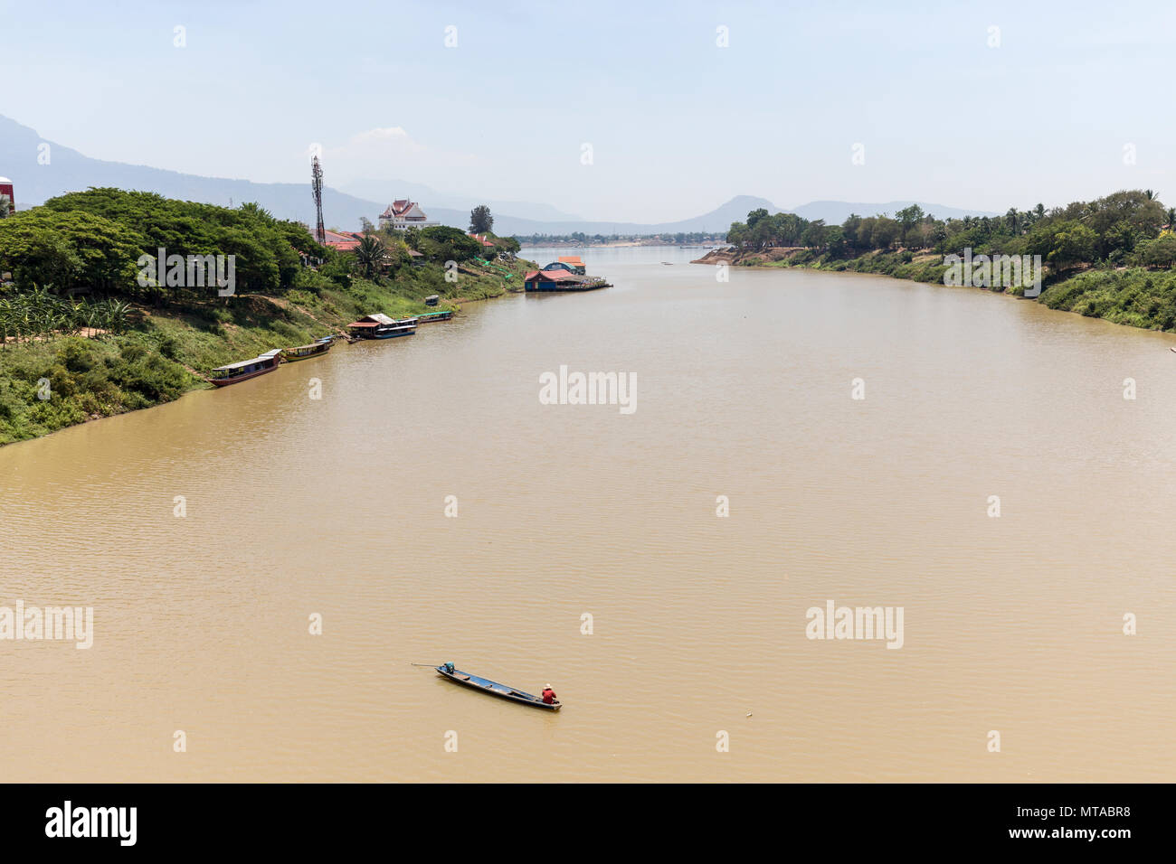 Xe Don tributary to Mekong river, Pakse, Champasak, Laos Stock Photo