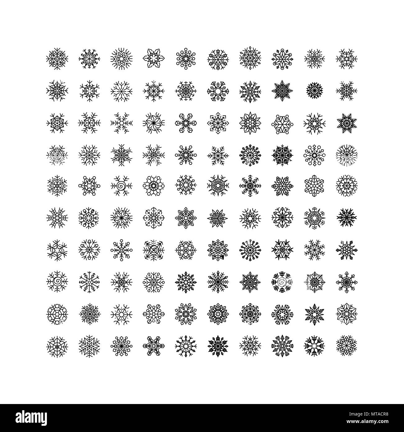 Black snowflakes icon on white background Stock Vector Image & Art - Alamy