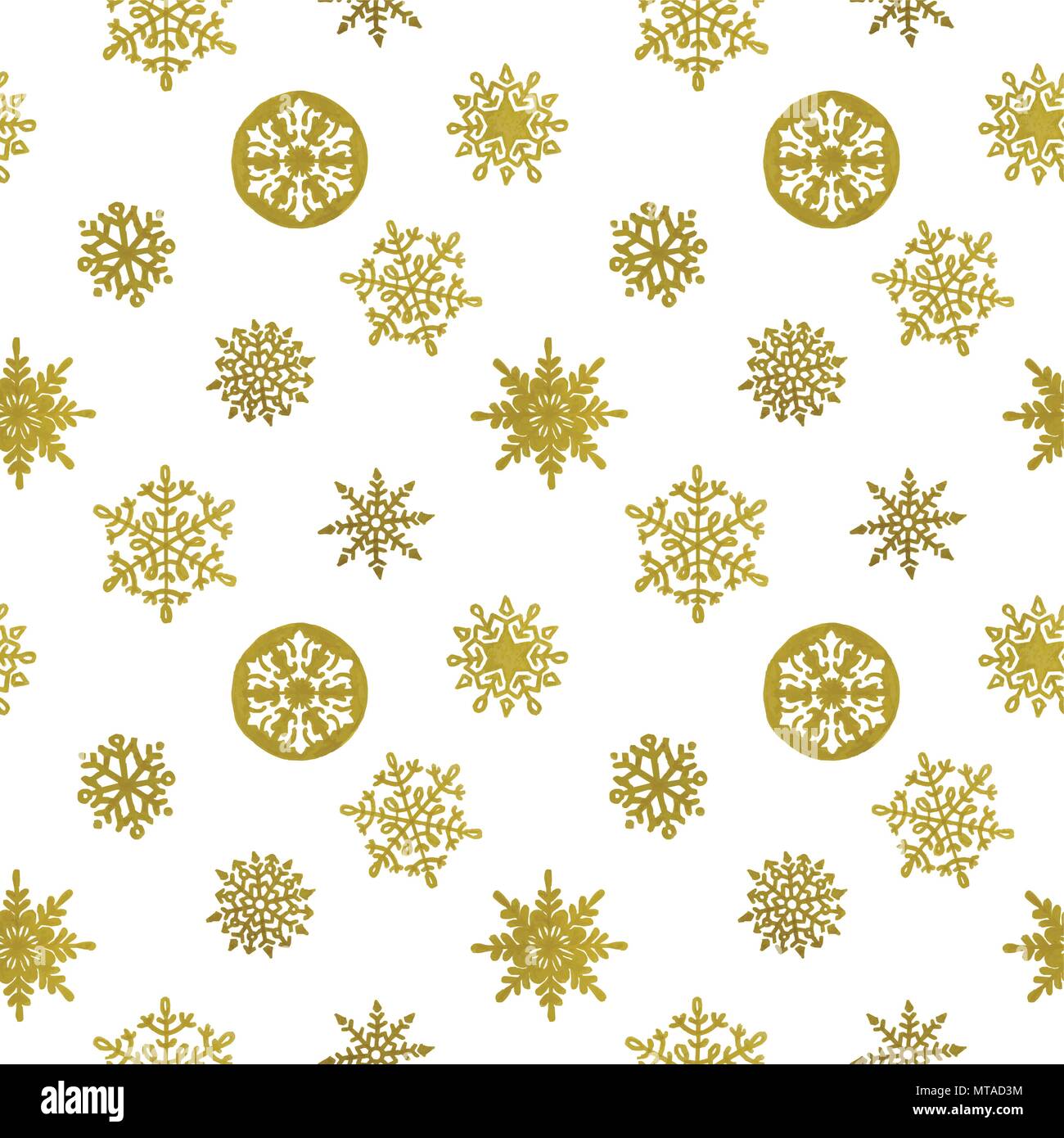 Gold snowflake seamless pattern hi-res stock photography and images - Alamy