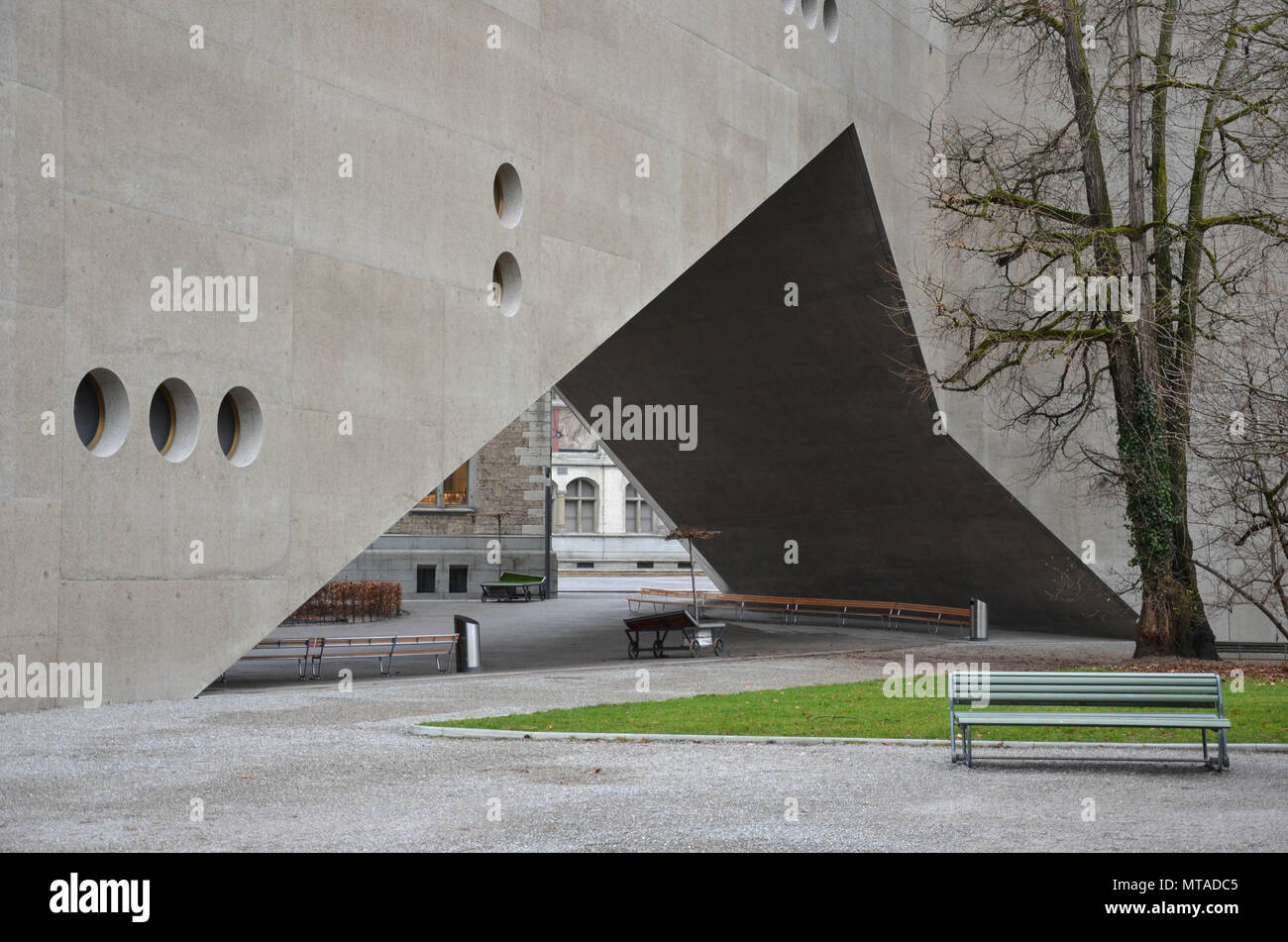 Swiss National Museum (Landesmuseum) extension, designed by Christ & Gantenbein (2016), Zurich, Switzerland, January 2018 Stock Photo