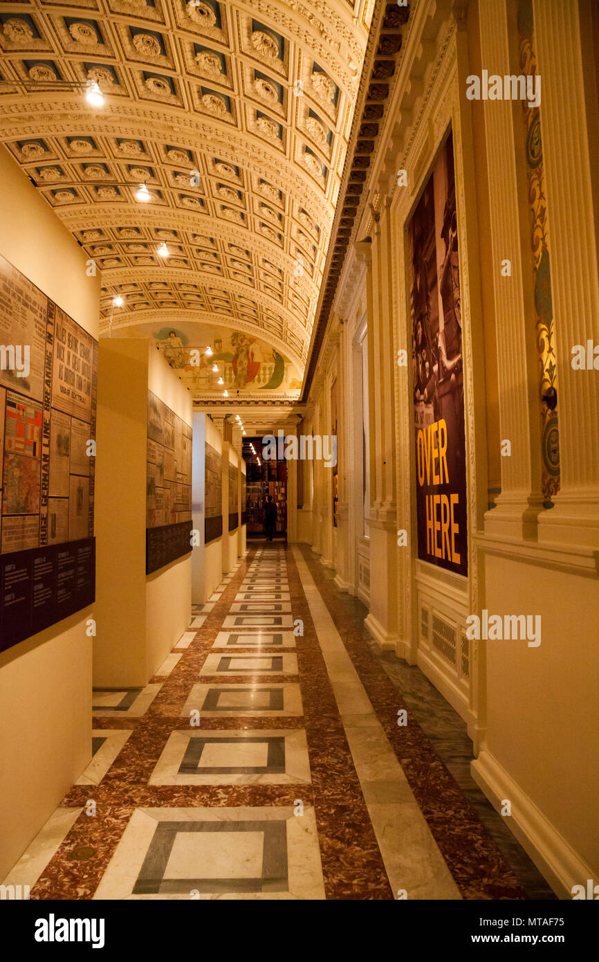 Hallway inside the Library of Congress, Washington DC, USA Stock Photo