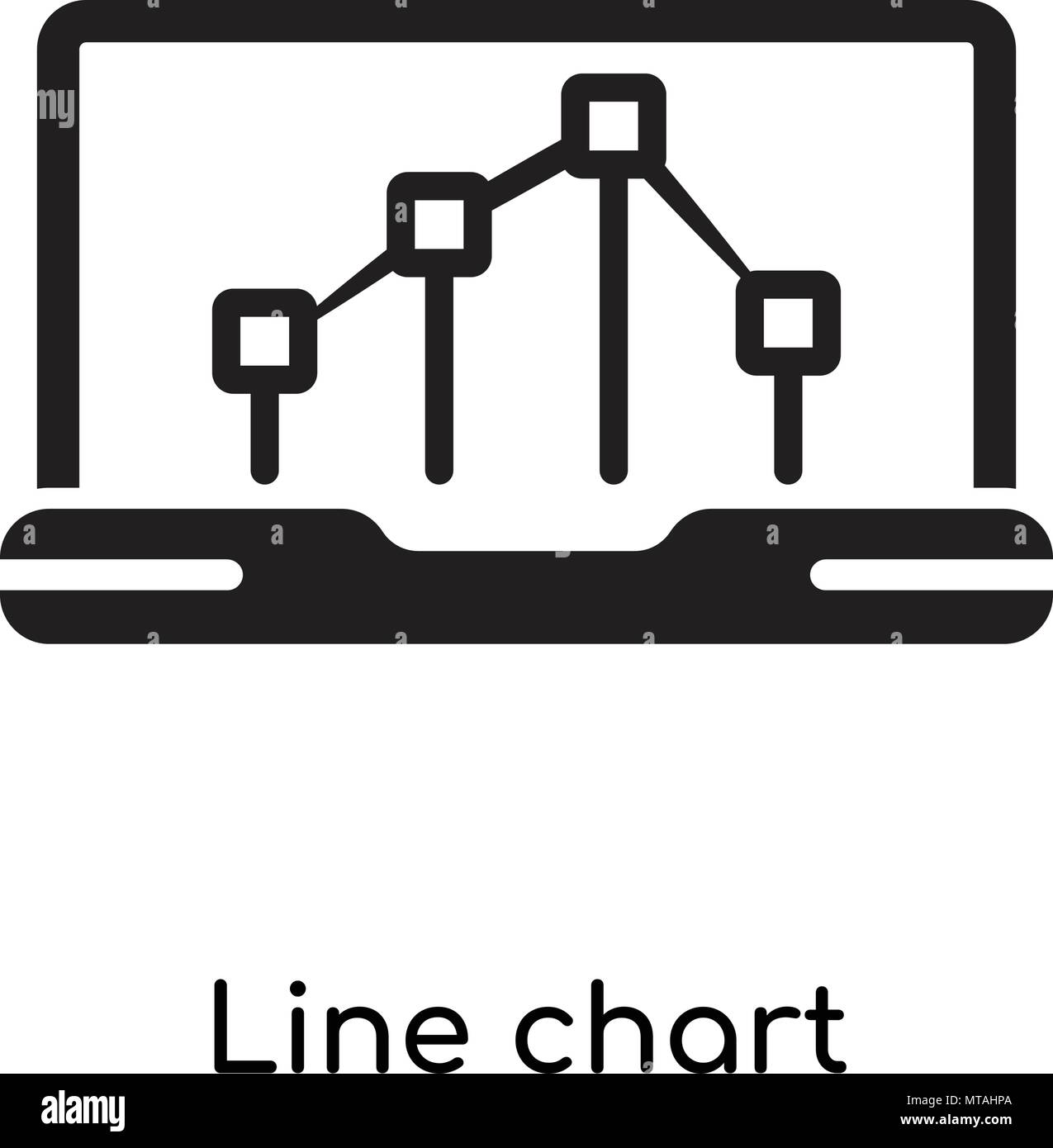 Line chart icon isolated on white background for your web and mobile ...