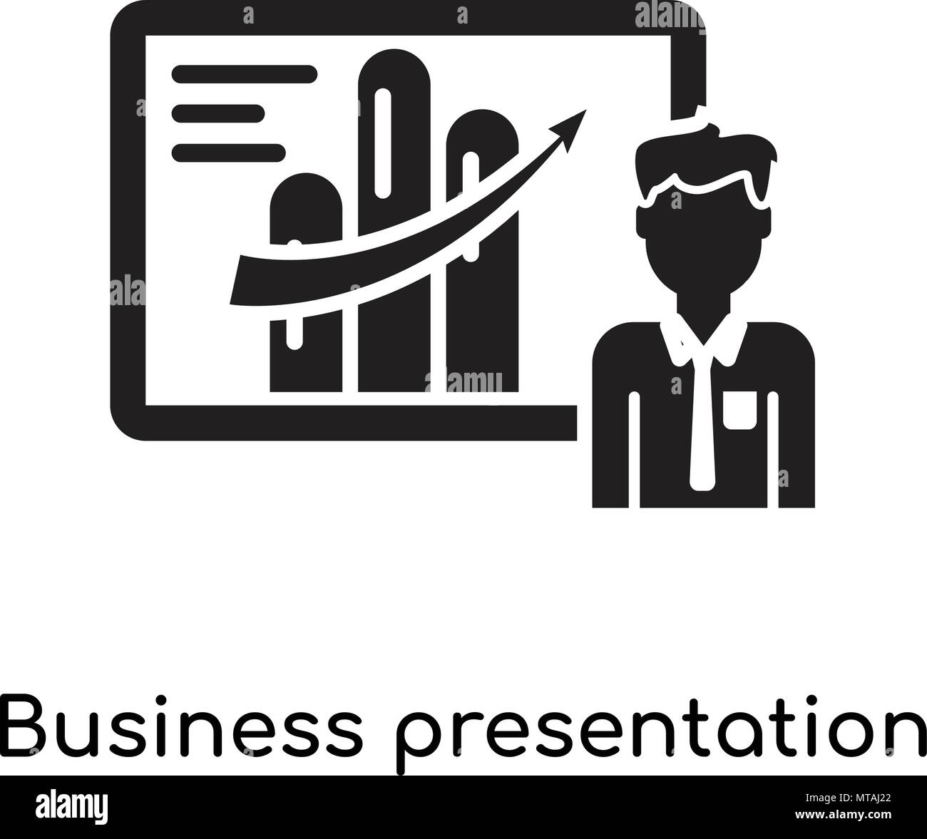 Business presentation icon isolated on white background for your web ...