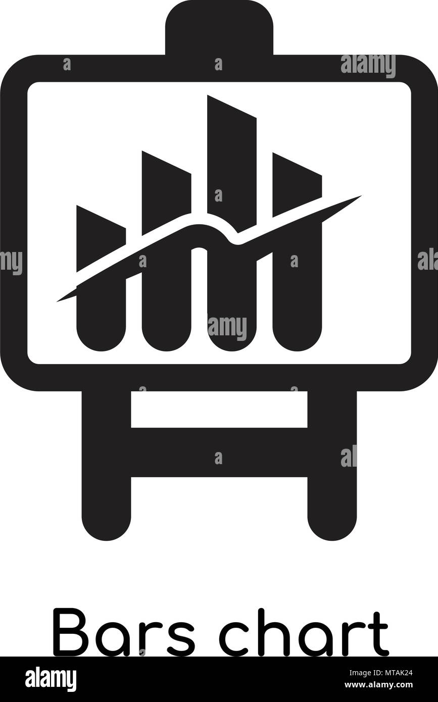 Bars chart icon isolated on white background for your web and mobile app design Stock Vector