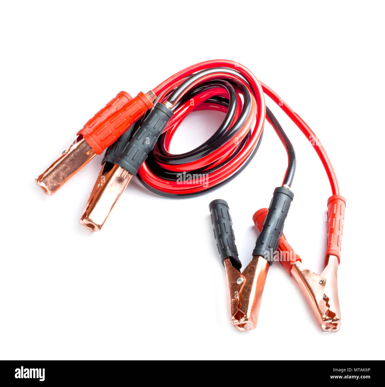 Two jumper cables for car isolated on white background Stock Photo Alamy