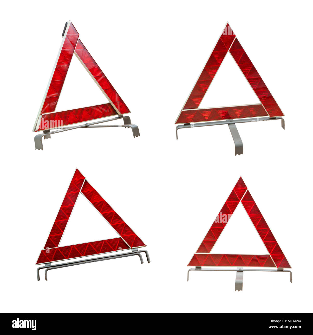 Set of car emergency sign isolated on white background Stock Photo