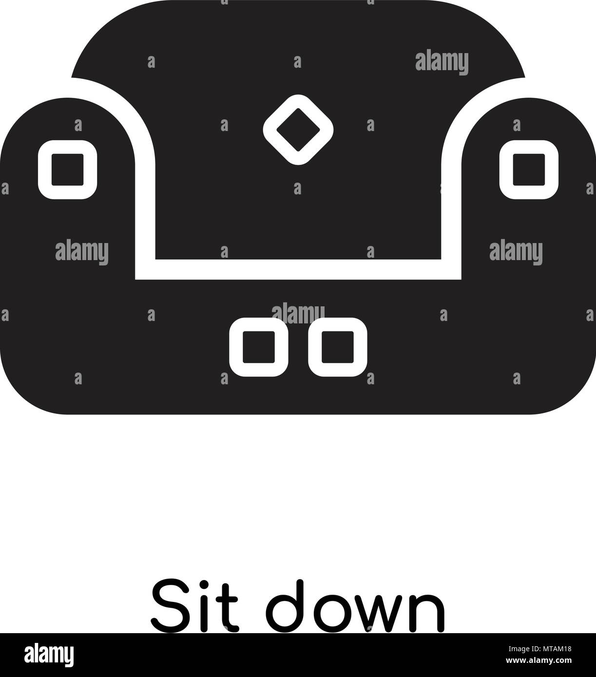 Sit down icon isolated on white background for your web and mobile app