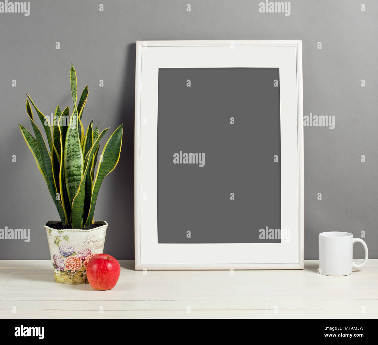 Download White Frame Mockup With Plant Pot Mug And Apple On Wooden Shelf Empty Frame Mock Up For Presentation Design Template Framing For Modern Art Stock Photo Alamy Yellowimages Mockups