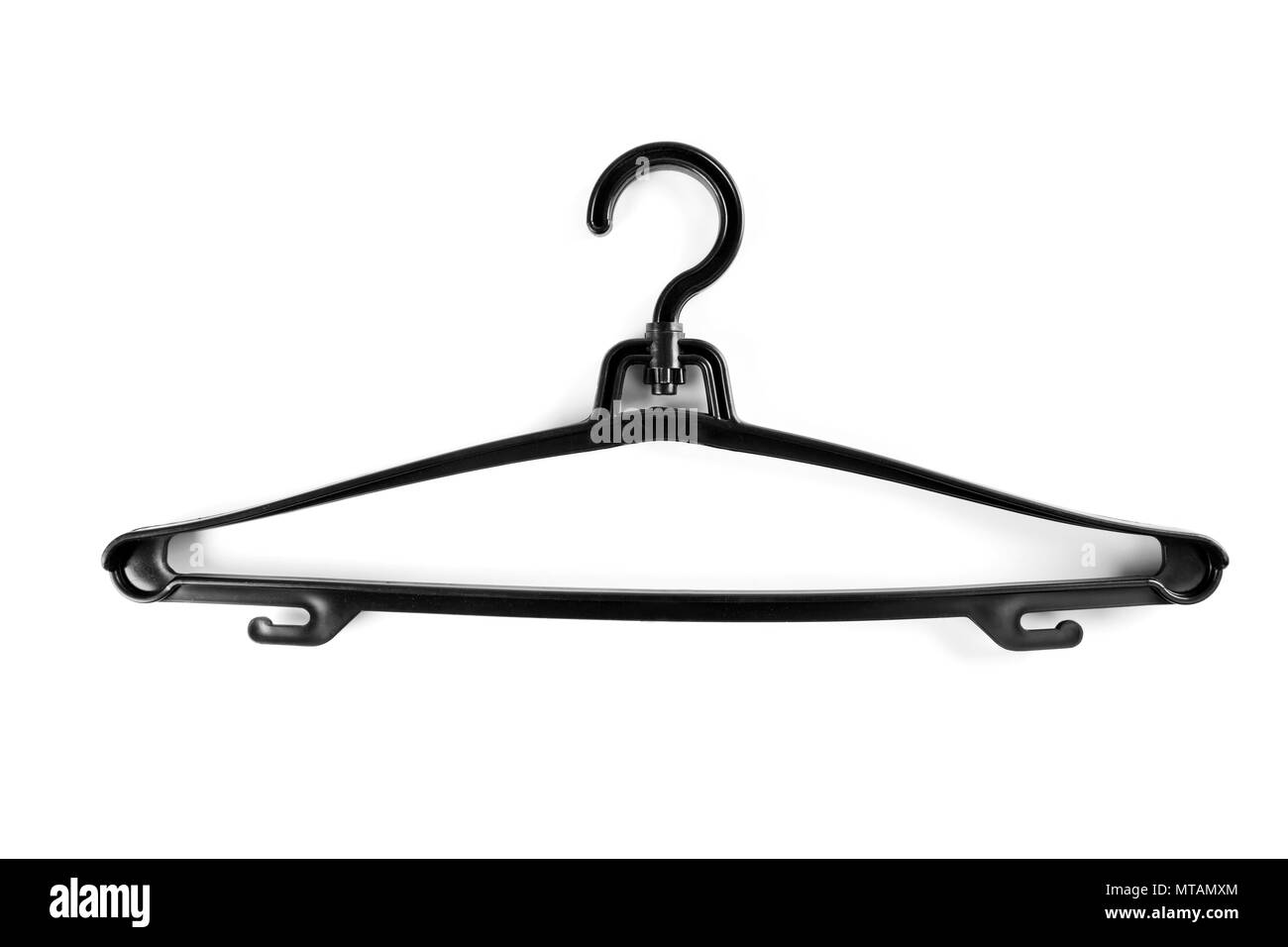 https://c8.alamy.com/comp/MTAMXM/black-plastic-hanger-for-clothes-on-a-white-background-MTAMXM.jpg