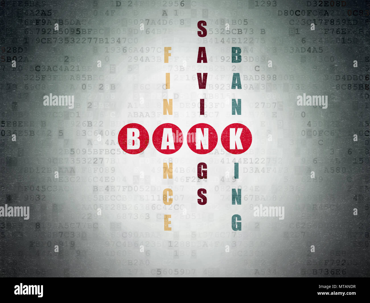 Currency concept Bank in Crossword Puzzle Stock Photo Alamy