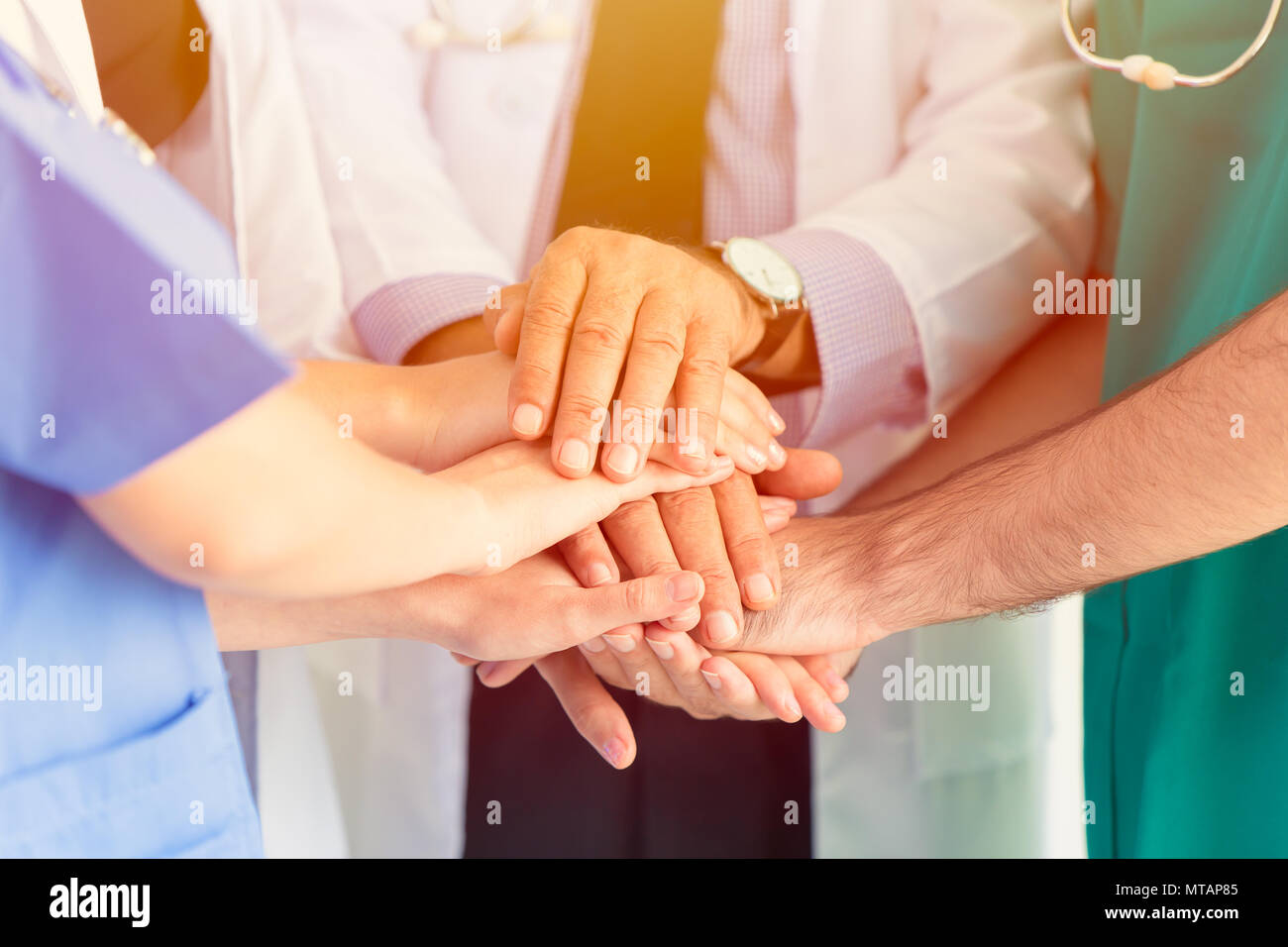 Doctor and Medical Join together Teamwork to Help people concept. Stock Photo