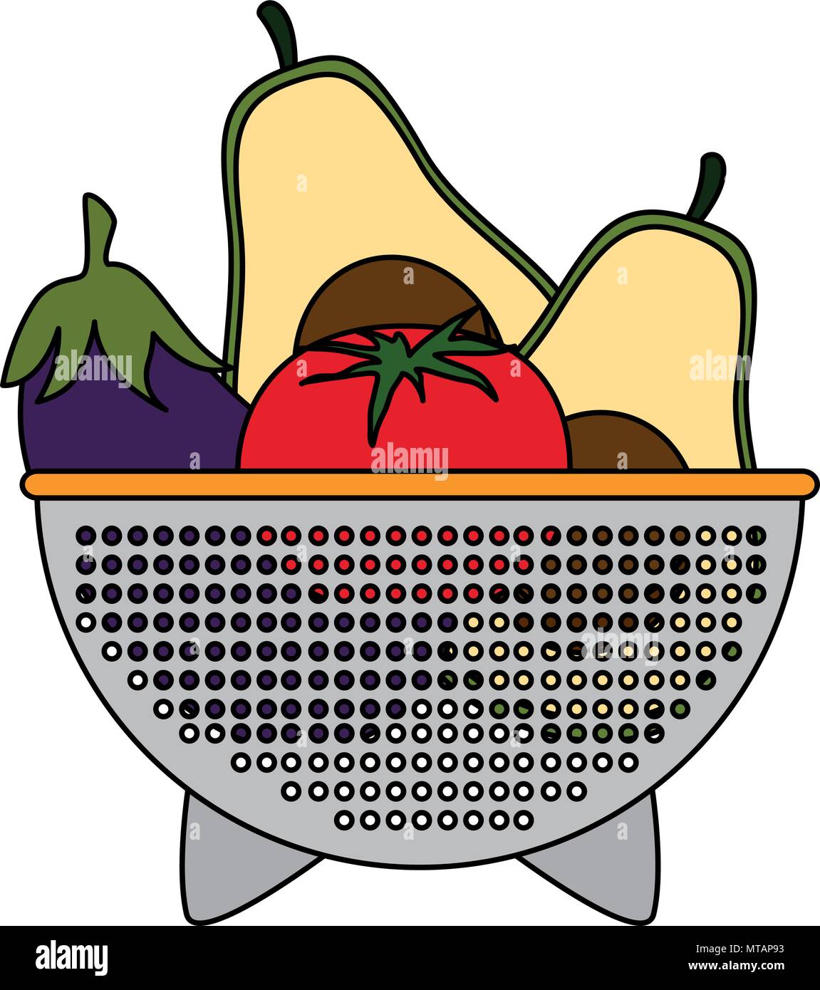 fresh vegetables in kitchen colander Stock Vector Image & Art Alamy