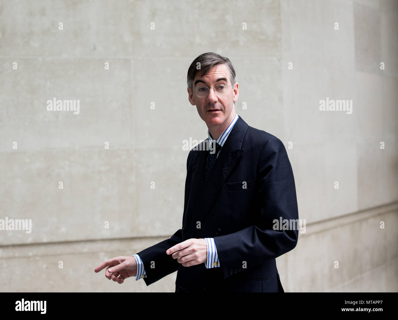Jacob Rees-Mogg, MP for North Somerset at the BBC Studios to appear on 'The Andrew Marr Show' Stock Photo
