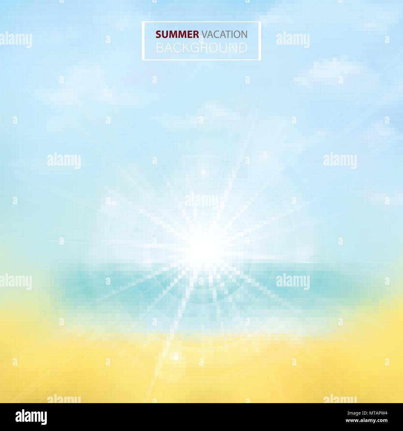 Soft summer background with blur len of sunburst on the beach. Illustration vector eps10 Stock Vector