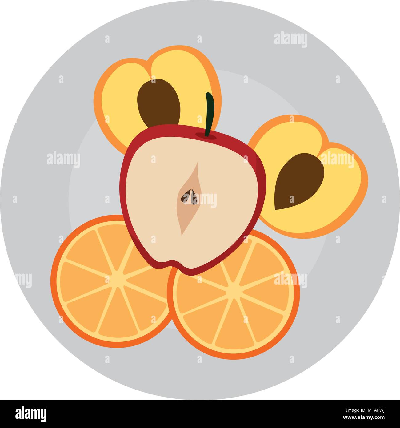delicious set fruits in dish healthy food Stock Vector Image & Art - Alamy