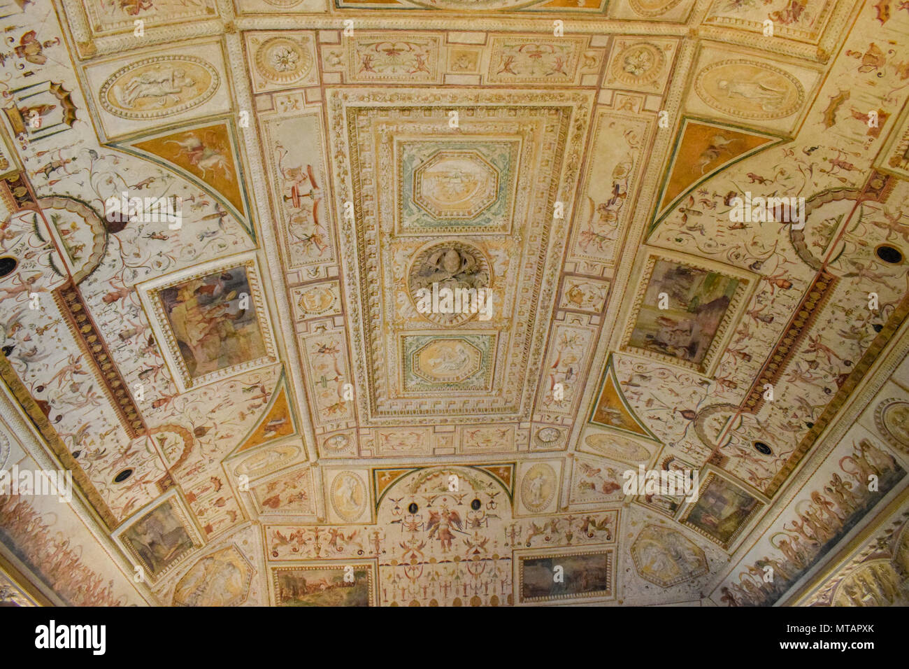 Sant'Angelo Castle Italy - Ceiling Background Stock Photo